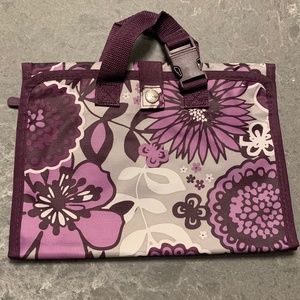 Thirty One NWOT Travel Foldable Case Bag Purple Floral Plum Awesome Blossoms